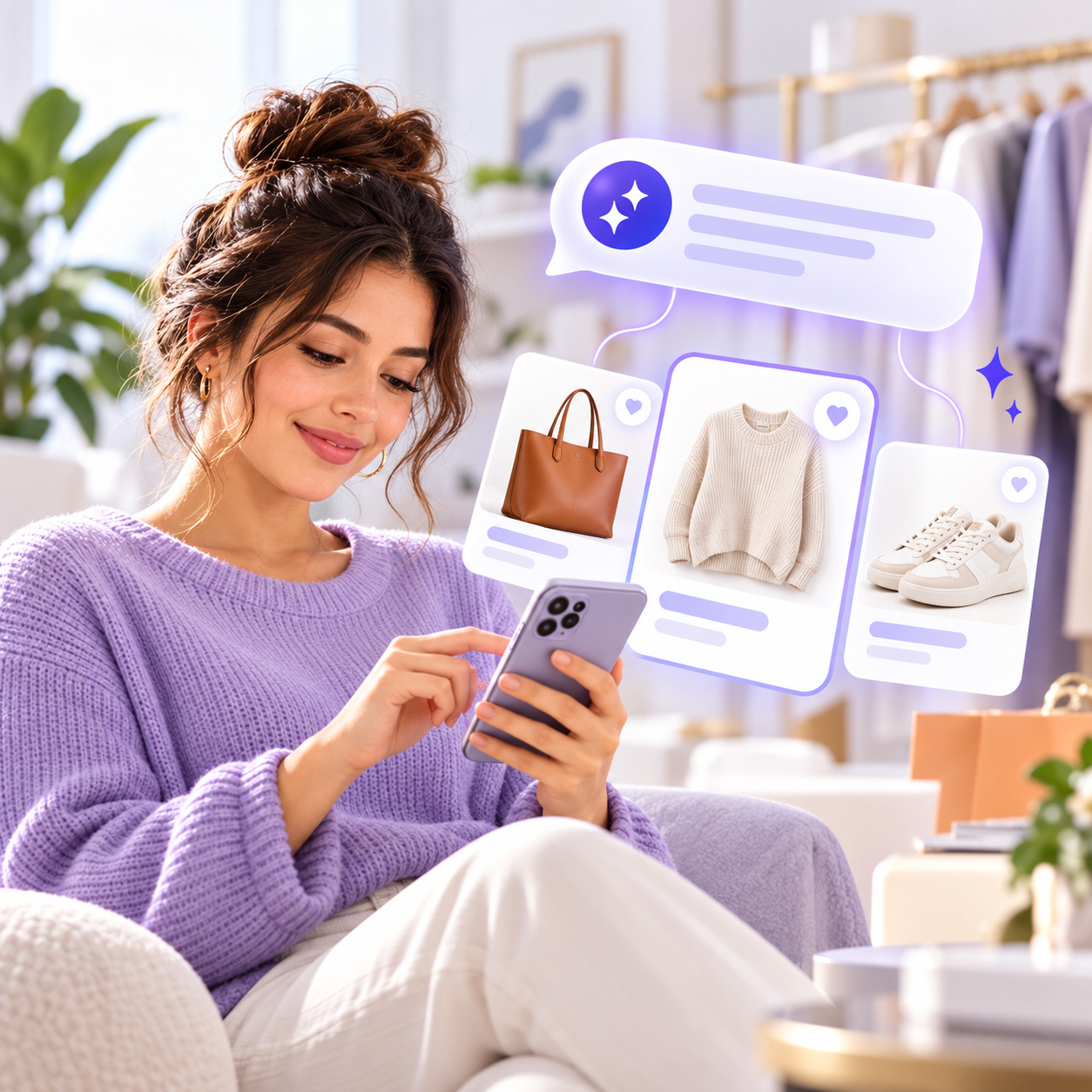 Illustration of ai shopping assistance