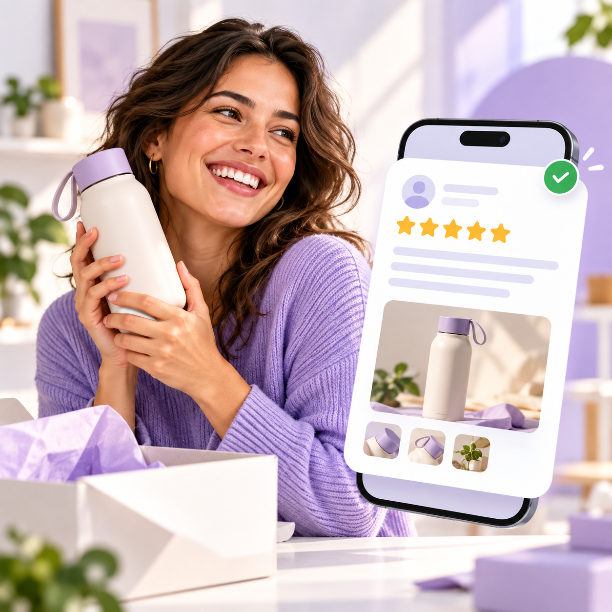 Illustration of product reviews with photos